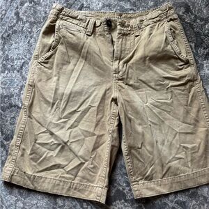 American Eagle Long Khaki Cargo Shorts